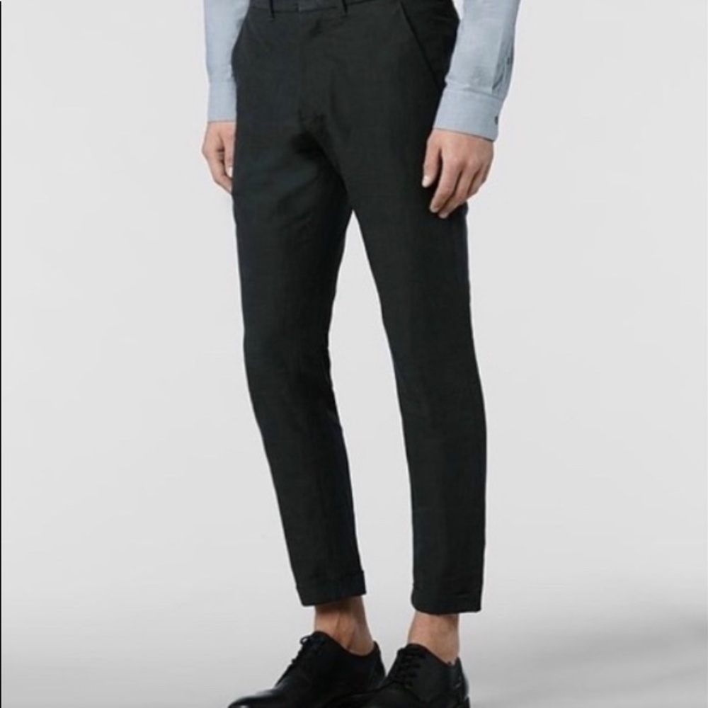 All Saints Montreal Crop Cuffed Wool Blend Pants